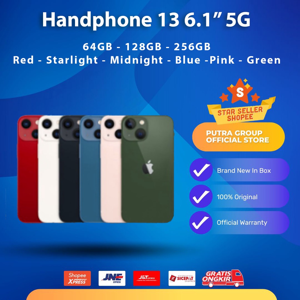 iPhoneeeee 13 128GB 256GB 512GB Red Starlight Midnight Blue Pink Green 5G 6.1&quot; inch