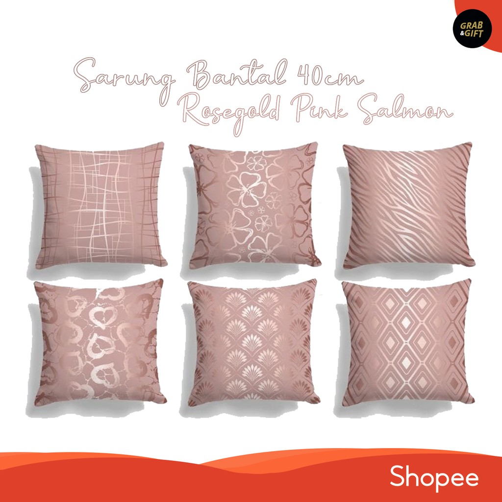 SARUNG Bantal Sofa Motif Pink 40x40 cm Rosegold