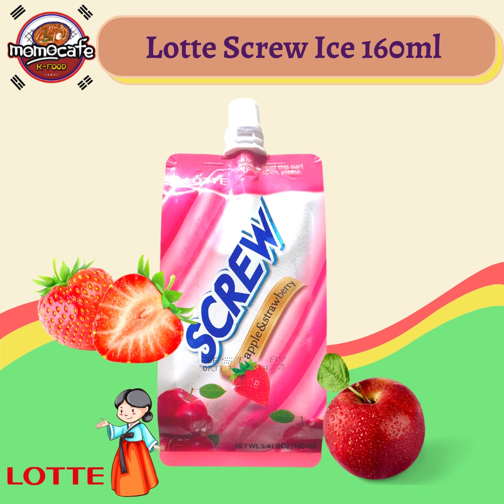 Jual Lotte Screw Ice Bar - Ice Cream Rasa Strawberry Dan Apel 160ml ...