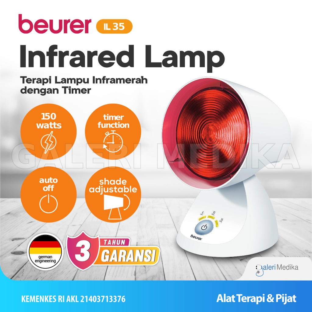 Lampu Inframerah / Infrared Beurer IL 35 / IL35 / IL-35 Dengan Timer - Lampu Terapi