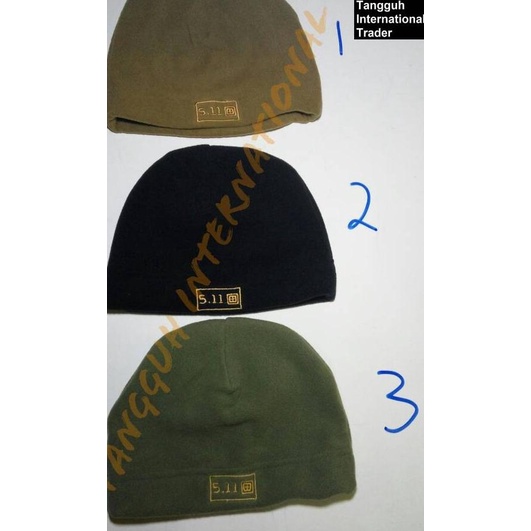 ☎ Topi Kupluk 5.11 Import; Tutup Kepala Kerpus Gunung Hangat 511 Boonie - Hitam ♙
