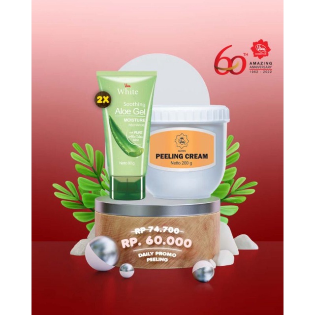 Paket 2 Viva Soothing Aloe Vera Gel 1 Peeling Cream 200 g