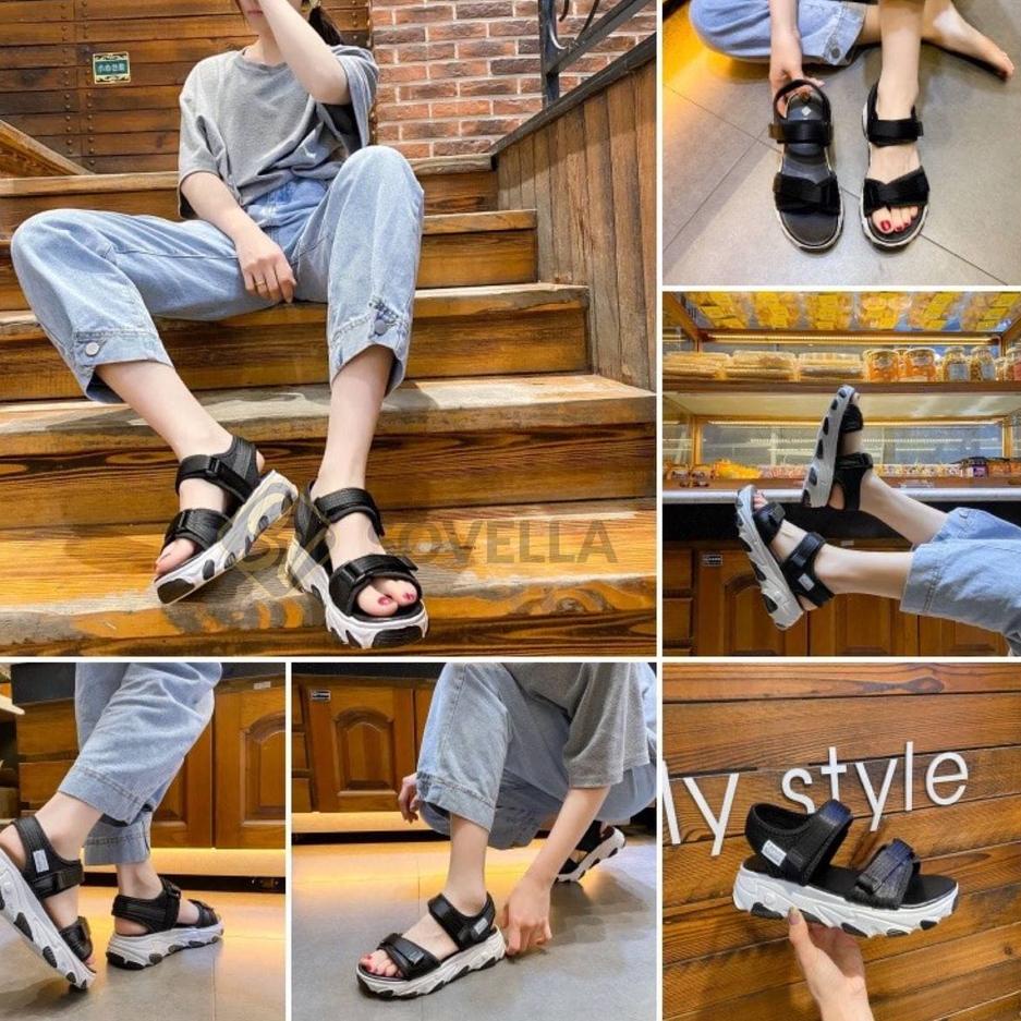 SOVELLA Kazumi Original Sepatu Sandal Wanita Import Grey Korea Style 