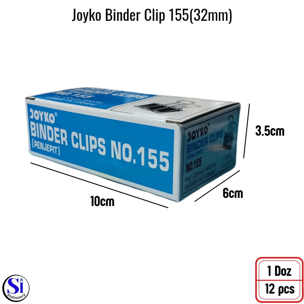 

Binder Clip Joyko No.155/Clip Kertas 1 pack isi 12 pcs