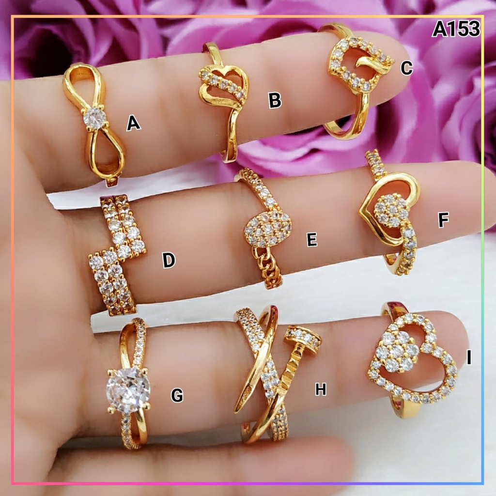 Cincin xuping cincin dewasa wanita super cantik dan mewah lapis emas gold A153