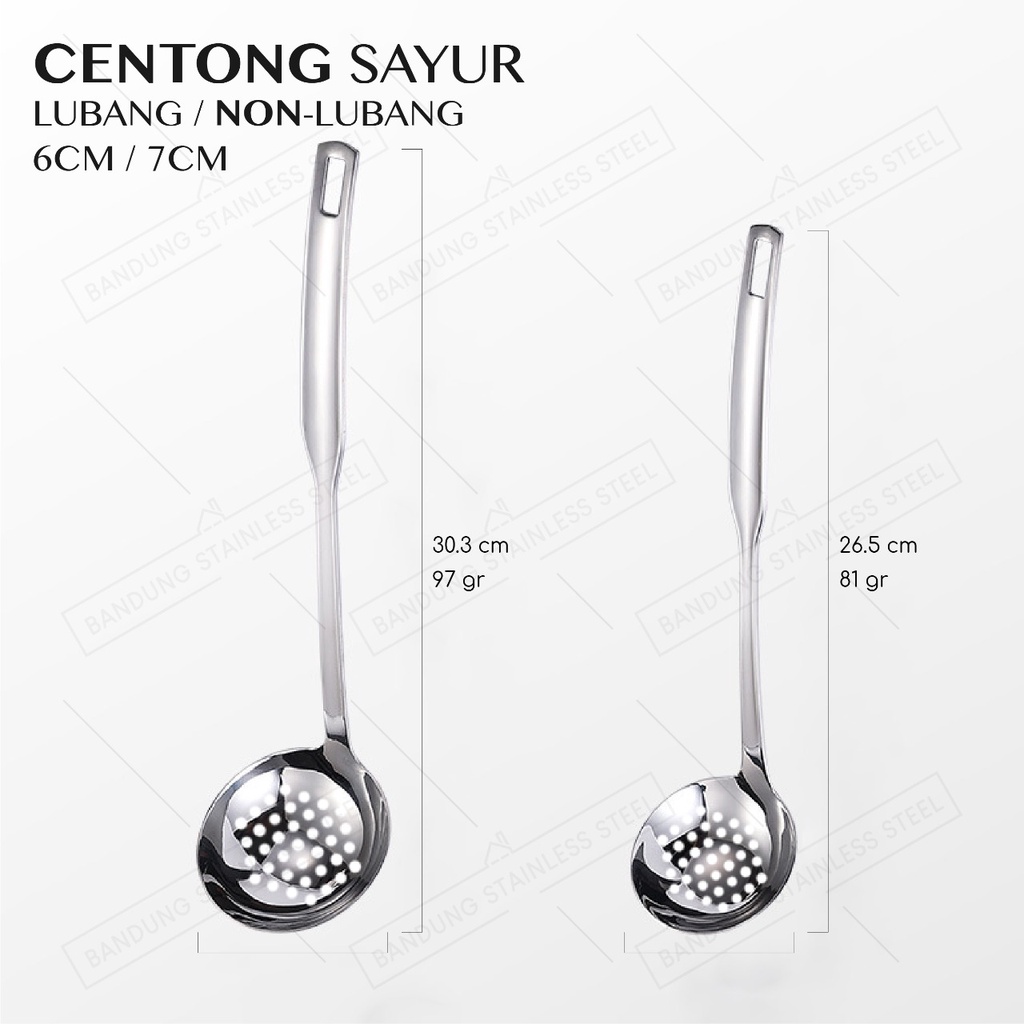 Sendok Sayur Sup Soup lubang dan tidak lubang Stainless Steel Centong Sayur Murah