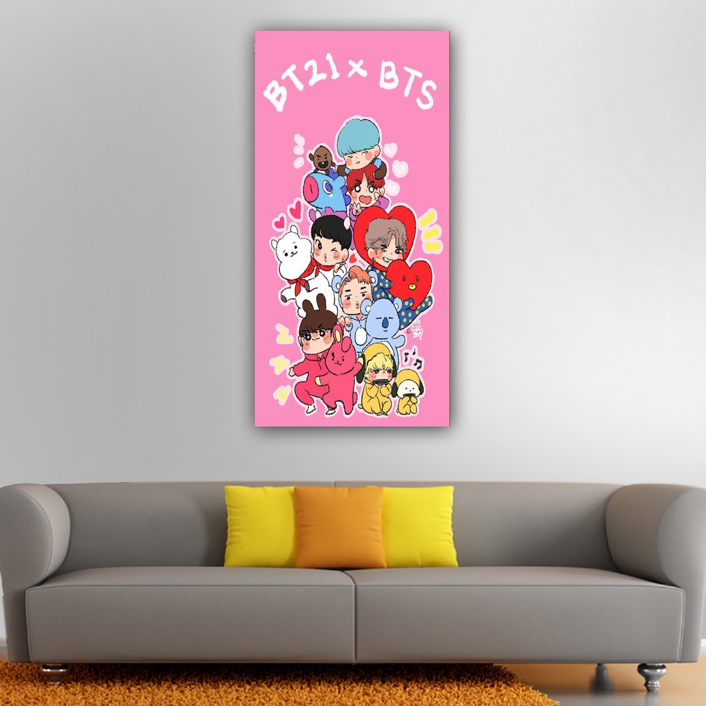 WALL DECOR KPOP BTS BT21 UKURAN 15 x 30 TEBAL 9MM