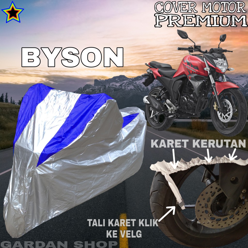 Sarung Motor BYSON Silver BIRU Body Cover Penutup Motor Byson PREMIUM