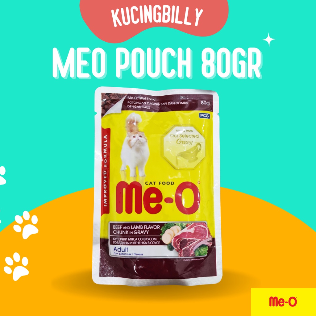 Meo pouch 80gr sachet saset makanan kucing basah me o