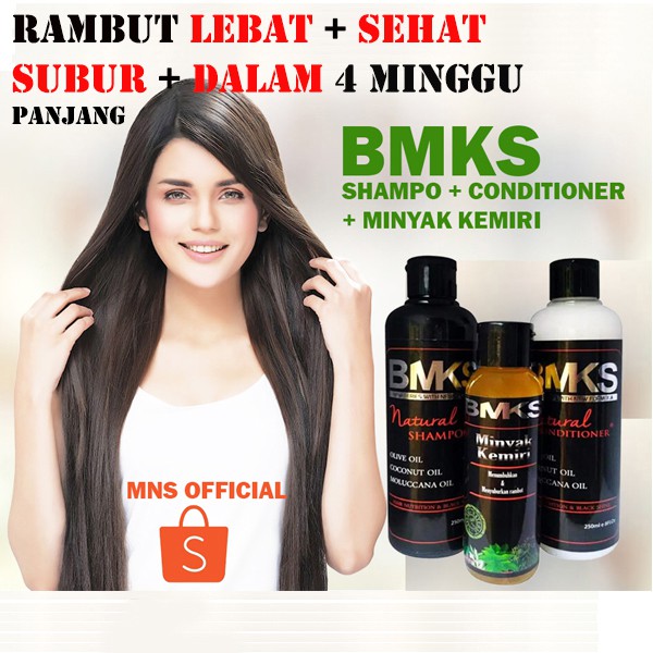 Original Paket Shampo Penumbuh Penghitam Rambut 3in1 Bmks Shampoo Conditioner Minyak Kemiri Shopee Indonesia