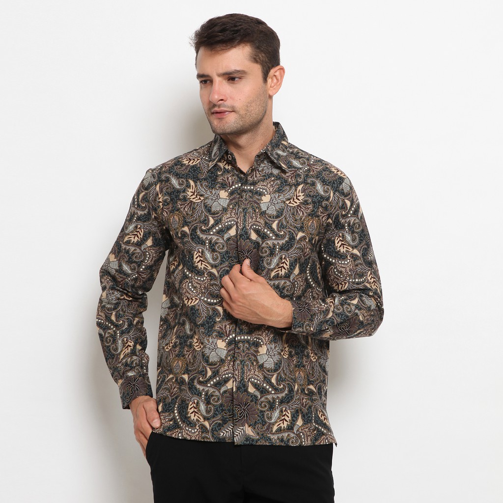 Paling Murah Praja Batik Tridarma - Kemeja Batik Pria Lengan Panjang Multicolor Reguler Fit QMqzXbQczQBBnxm