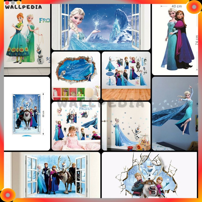 WALLPEDIA WALL STICKER FROZEN PRINCESS STIKER ANIMASI KARTUN STIKER DINDING ANAK