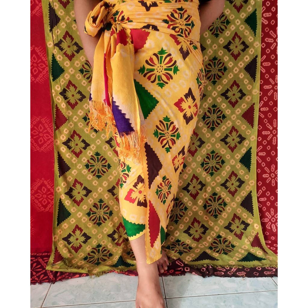 Kain Sutra jumputan Bali Motif Prada