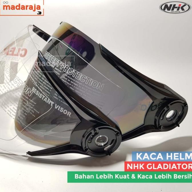 Kaca Helm Kaca Visor Helm Nhk Gladiator Full Face Bening Hitam Silver Pelangi Aksesoris Helm