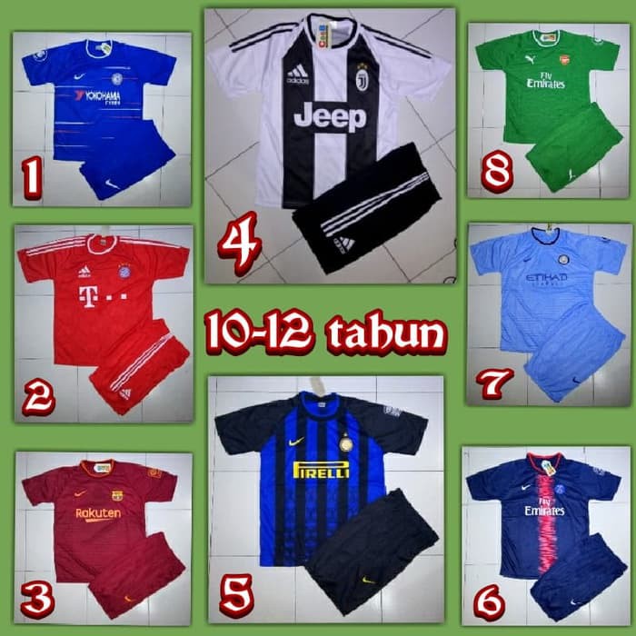 Jersey Bola Anak Baju Bola Anak Kaos Bola Anak Setelan Bola Size 22 Shopee Indonesia