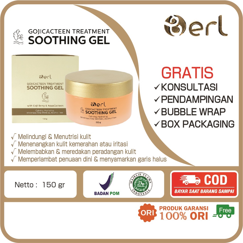 Jual Berl Soothing Gel 150gr Gojicacteen Treatment Antiacne Antiaging ...