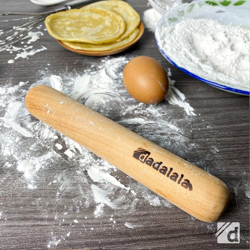 DADALALA Rolling Pin Adonan Kue Model Stick Ukuran Kecil 20 Cm Bahan Kayu Mahoni