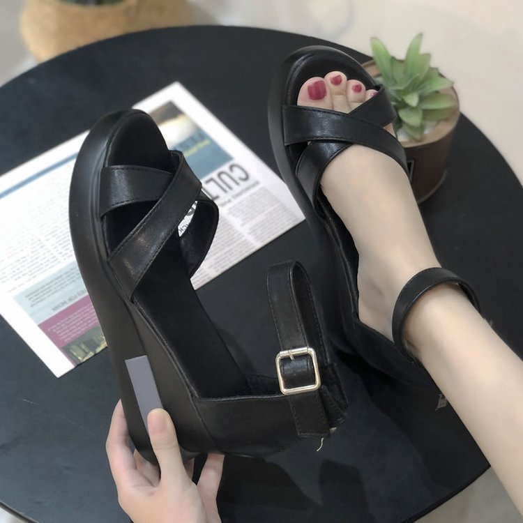 Free BOX Sandal Wanita Wedges Korean Style Elegant Sandal Cewek Hak Tinggi Model Kekinian Sandal Perempuan Fashionable NS7978