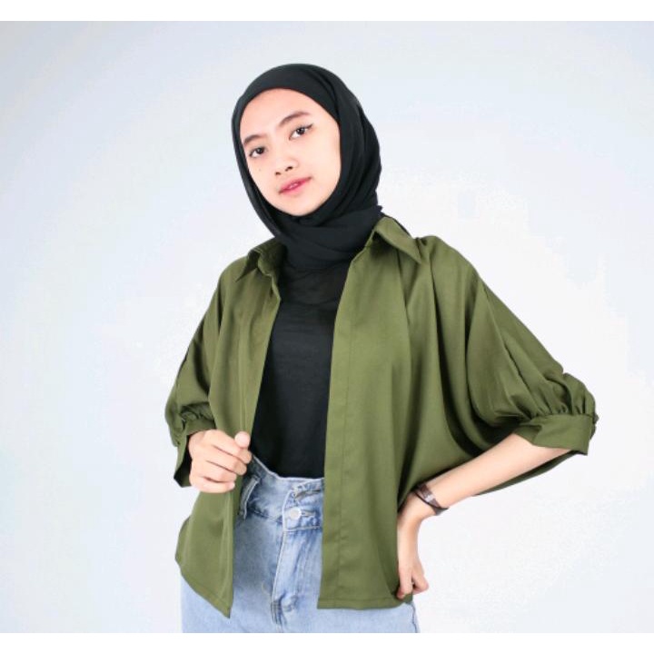 BISA COD YOLA outer batwing / Kardigan Basic Oversize / Atasan Wanita Polos Kekinian