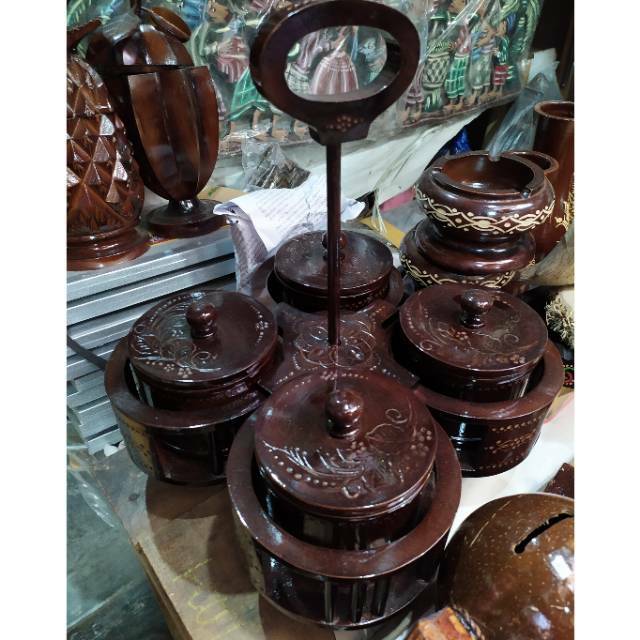 (BISA COD) SET TOPLES CANTIK DENGAN HANDLE BAHAN KAYU JATI ASLI - DEKORASI RUMAH MURAH