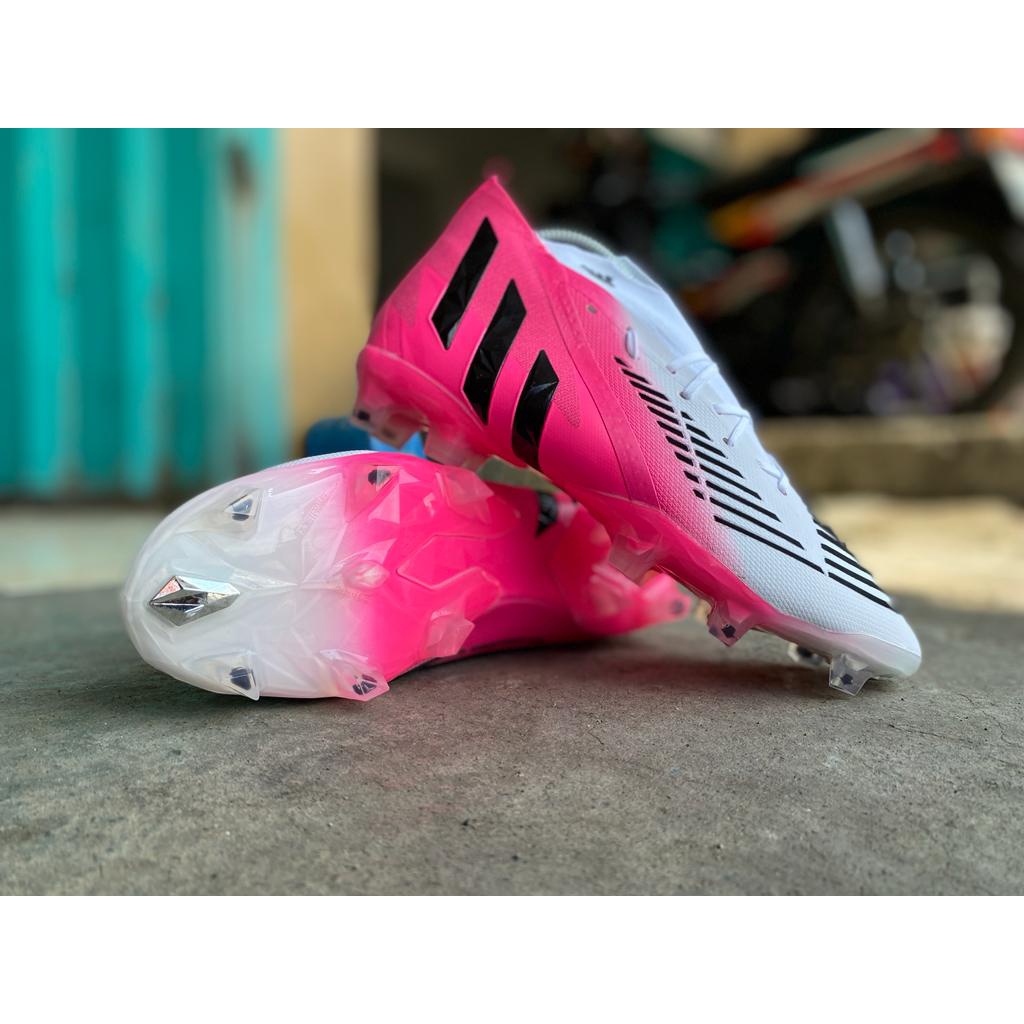 sepatu bola adidas Predator Edge .1 LZ FG Solar Pink Black White