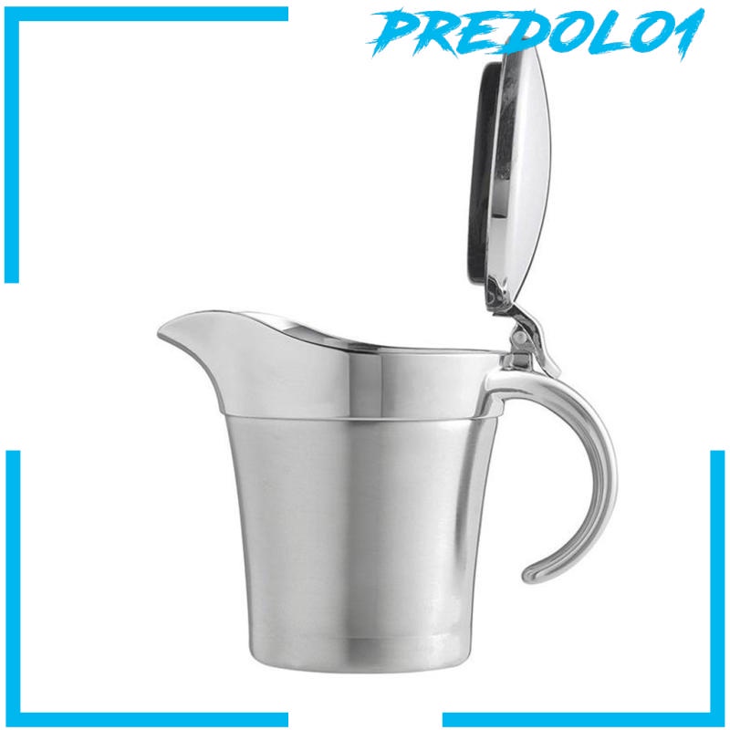 (Predolo1) Teko Stainless Steel Dinding Ganda Untuk Saus / Susu / Steak