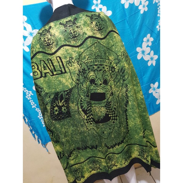 Sarung pantai lukis khas bali | Sarung pantai handmade | Kain pantai lukis | Sarung pantai murah-Barong green