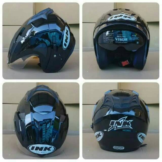 Helm Ink Half Face Black