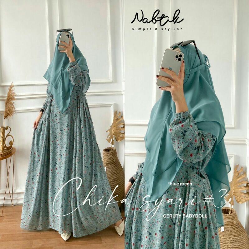 CHIKA SYARI Maxi Dress Wanita Muslim Ori by Nabtik