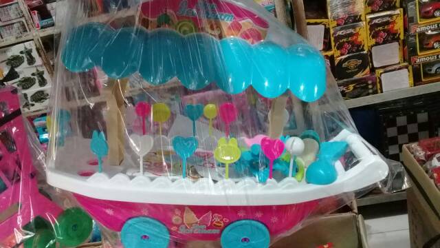 Mainan gerobak bakul ice cream set dgn little pony ( besar/big )