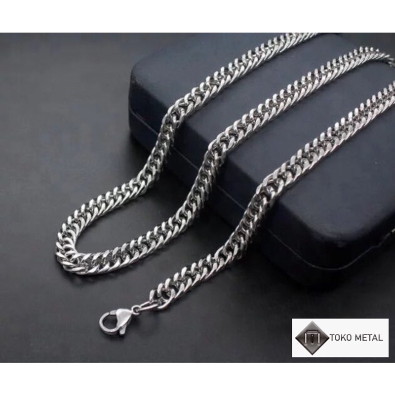 Kalung 100%Titanium Rantai Pria Anti Karat 45 Cm 50 Cm 60 Cm [ Toko Metal ]