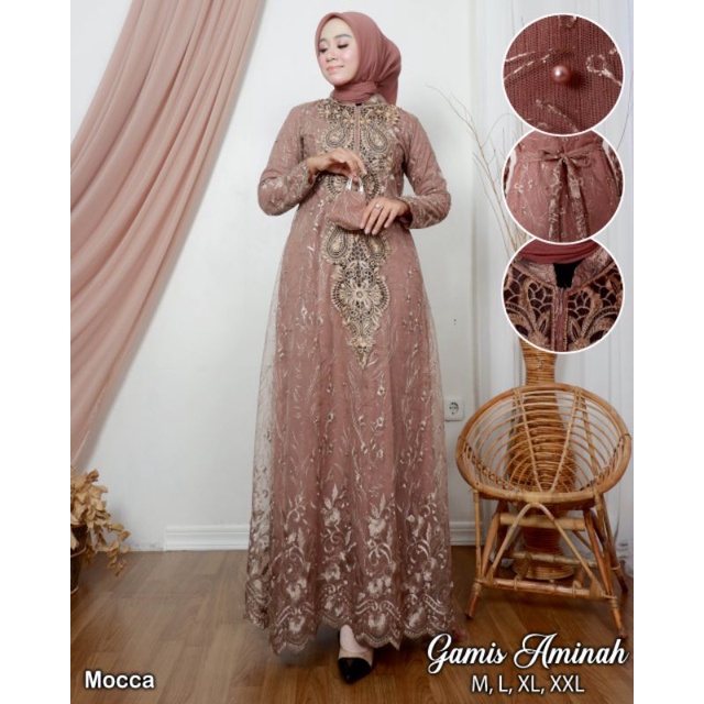 Gamis Aminah Kayla Free Masker Original Butik