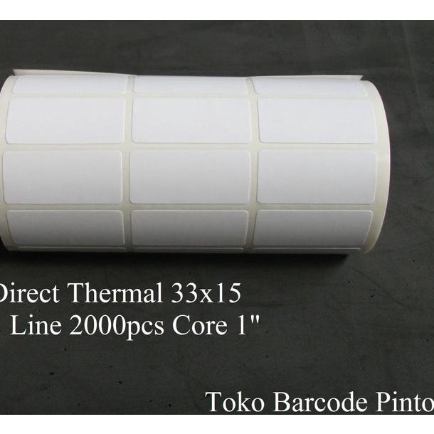 

☇ Label sticker bare thermal 33x15 core 1" 3 line 2000 pcs ⅎ