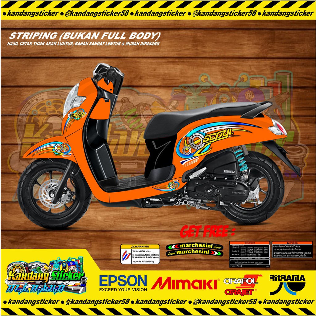 Striping Custom Scoopy FI ESP New 2019 Mothai Babylook Kontes Thailook Shopee Indonesia