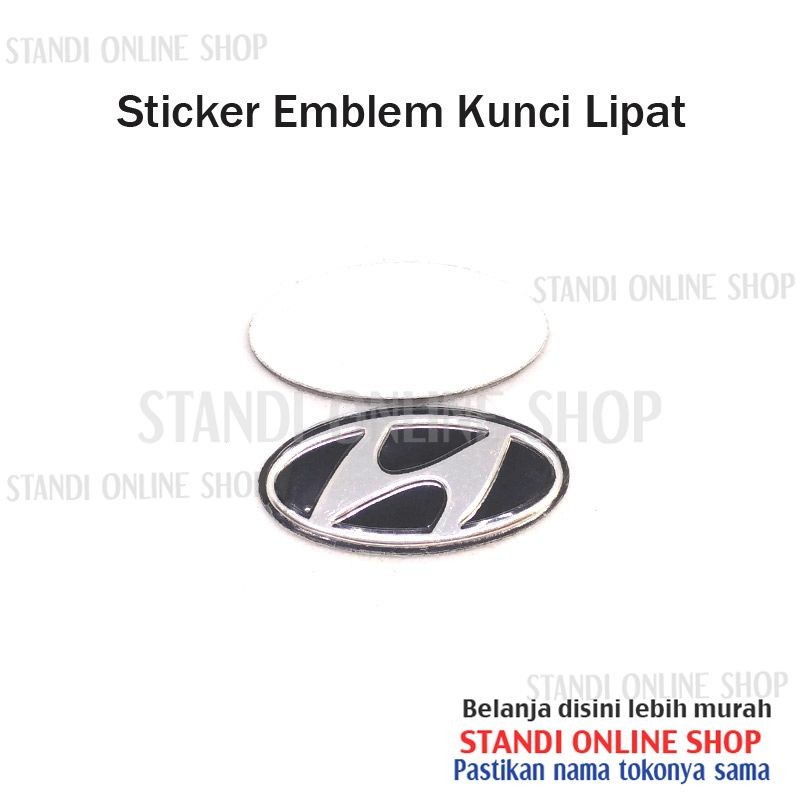 Emblem Kunci Flipkey Sticker Aluminium Logo Hyundai Santa Fe Tuscon