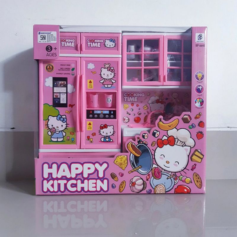 Mainan Masak Masakan Dapur Modern Happy Kitchen Set Kulkas Cuci Piring 6640