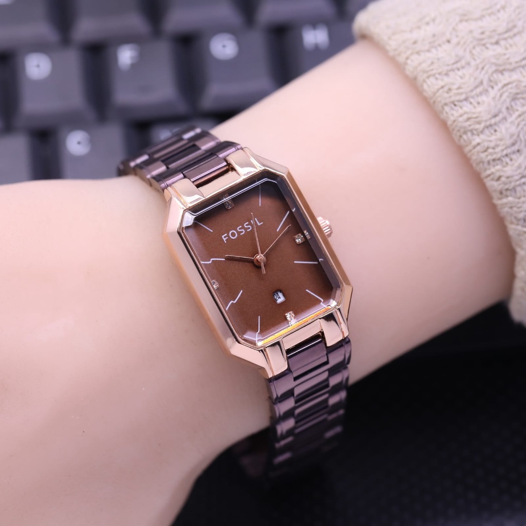 Jam Tangan Wanita Fashion L2904S Tali Rantai Case Segi Tanggal Aktif Free Box &amp; Baterai