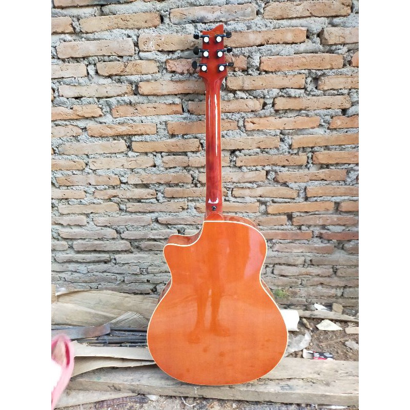 Promo Gitar Akustik merek Cort Akustik elektrik tuner digital dobel run neck utuh murah