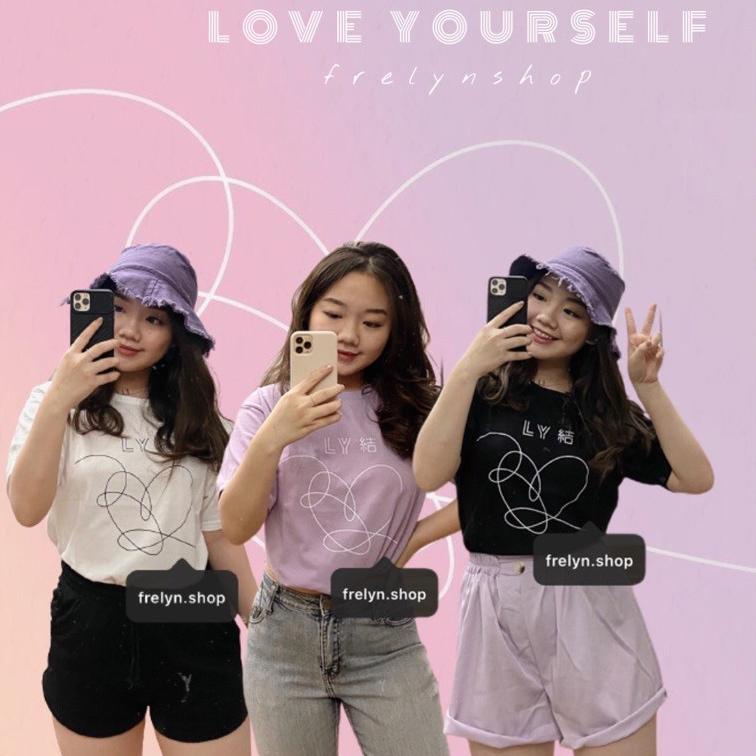 Terbaru.. LOVE YOURSELF MCD BTS LILAC OVERSIZE TSHIRT | BORAHAE BT21 ARMY BAJU KAOS TUMBLR TEE UNGU 