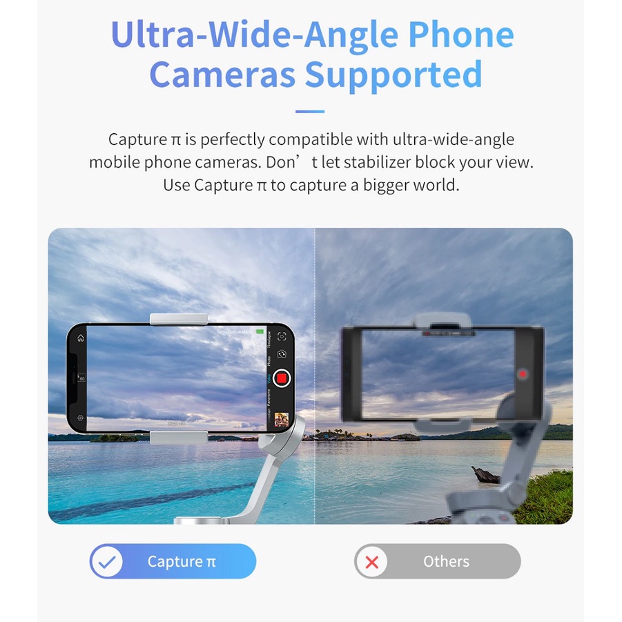 FUNSNAP Capture Pi - 3-Axis Foldable Smartphone Gimbal Stabilizer - Gimbal Stabilizer untuk Smartphone Kamera GoPro dan Sebagainya