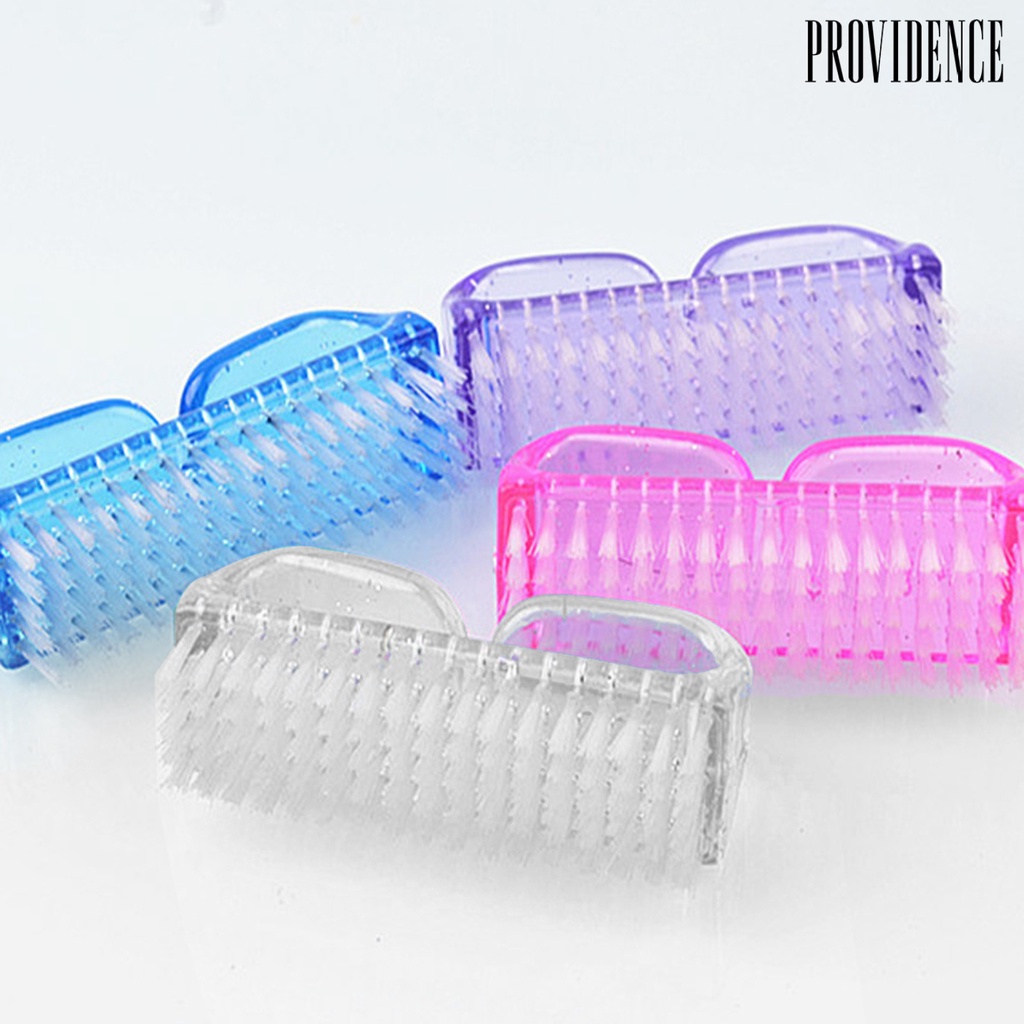 Providence 4Pcs Plastic Handle Grip Nail Dust Brush Fingernail Scrub Cleaner Pedicure Tools