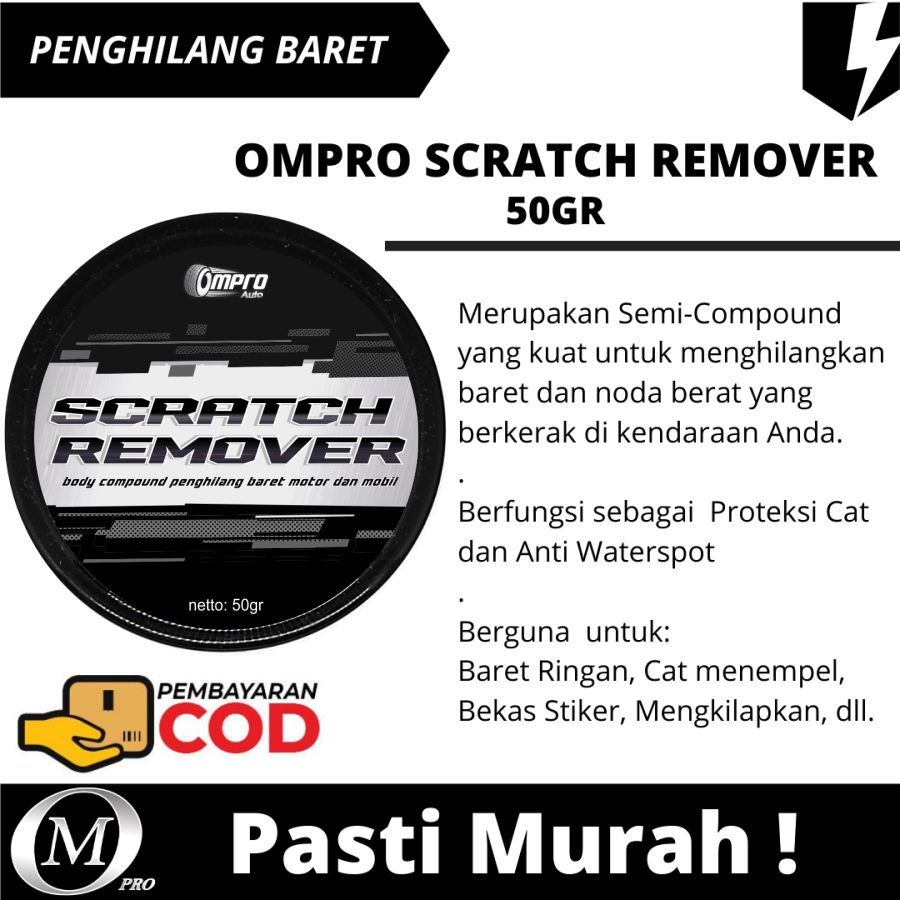 OMPRO SCRATCH REMOVER Compound Penghilang Baret di Body Mobil Motor Helm Permanen Ampuh Cod Asli Ori