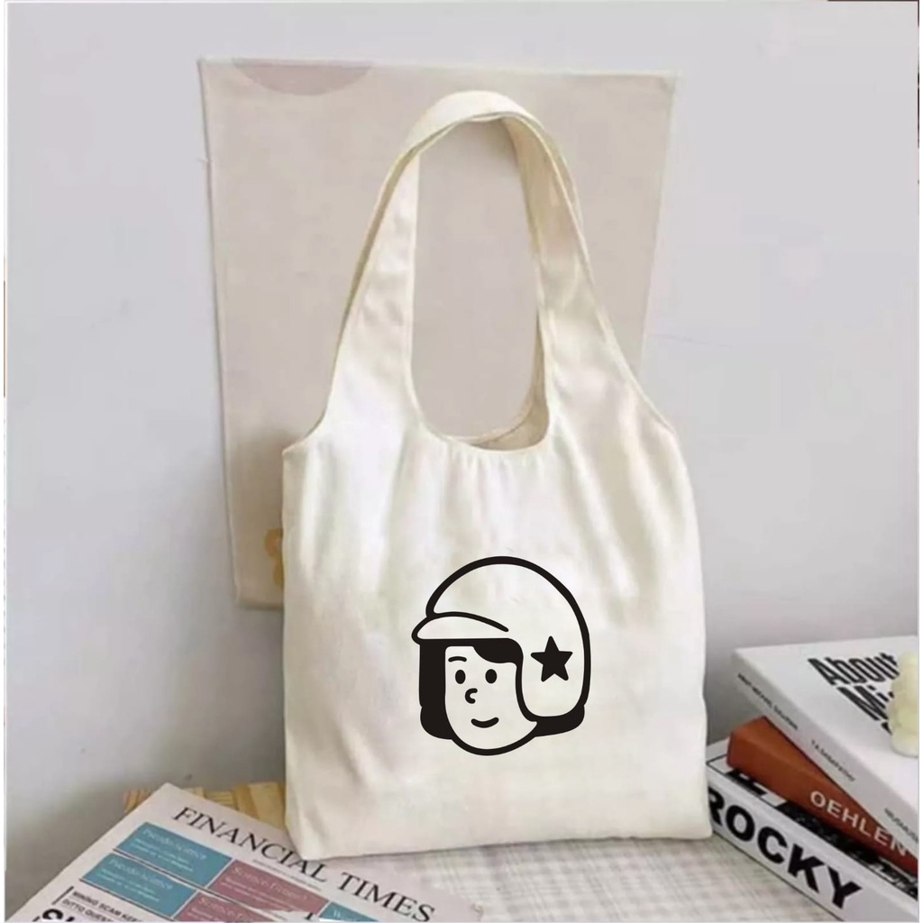 Tote bag model terbaru korean bahan serat kanvas (Toko Uci)8