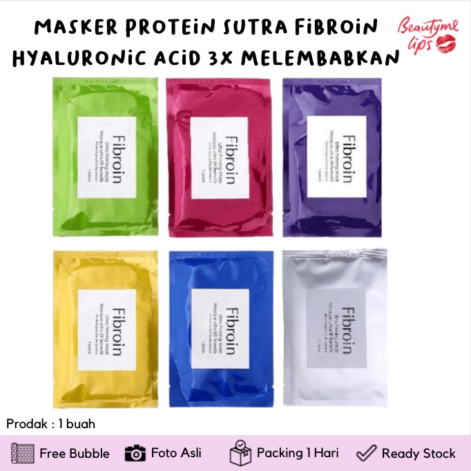 Masker Protein Sutra Fibroin Hyaluronic Acid 3x melembabkan / sheet mask topeng