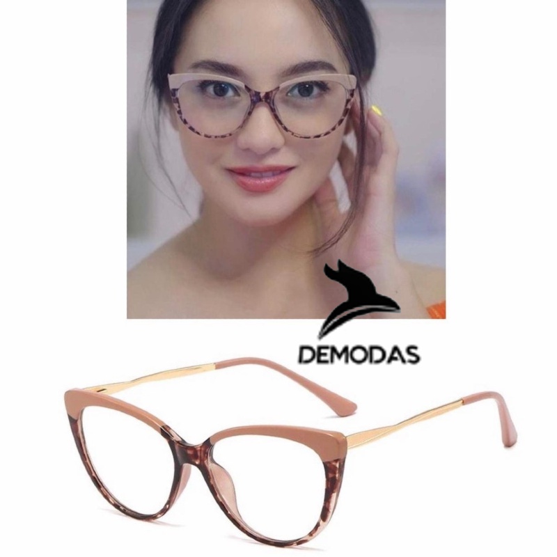 Kacamata Cat Eye wanita Lensa Photocromic bluecromic antiradiasi blueray gratis minus 5018 Frame kacamata lensa photocromic cateye Demodas Glasses