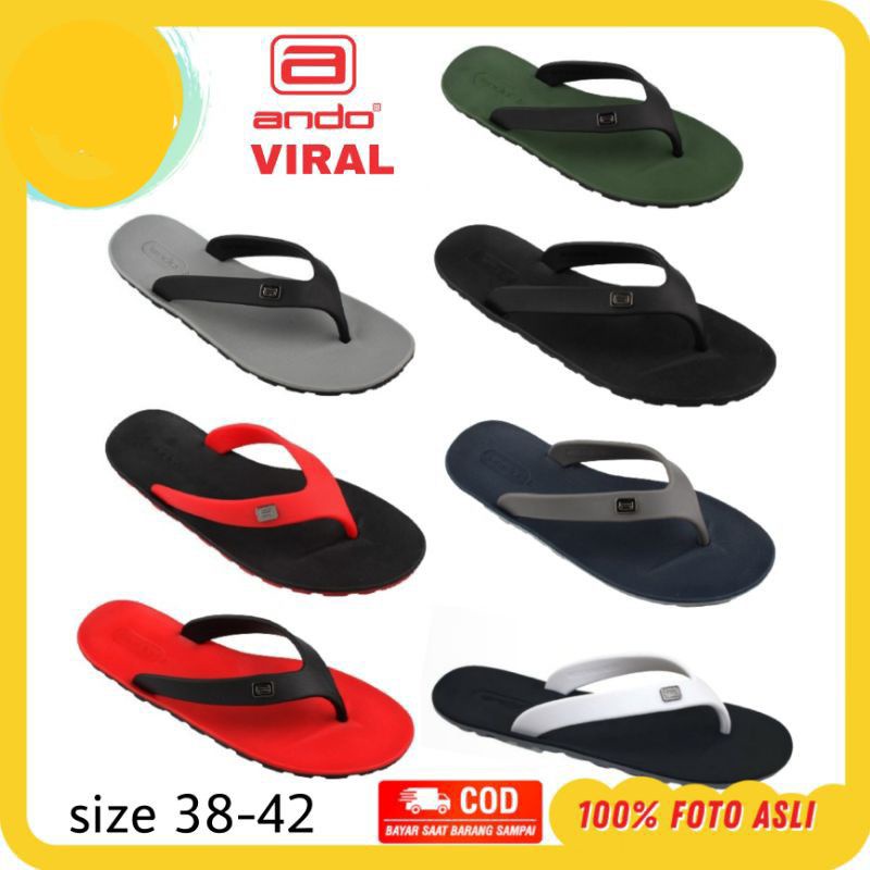 SANDAL JAPIT PRIA ANDO VIRAL Size 38-42 Bisa COD