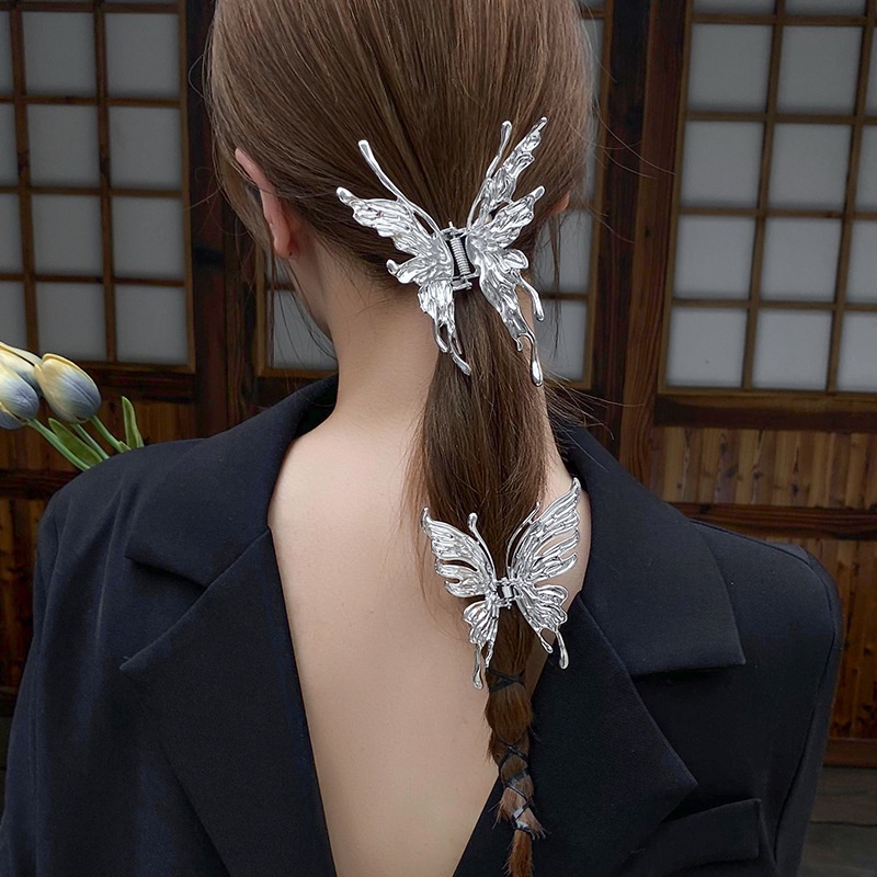 Jepit Rambut Model Butterfly Bahan Metal Untuk Wanita