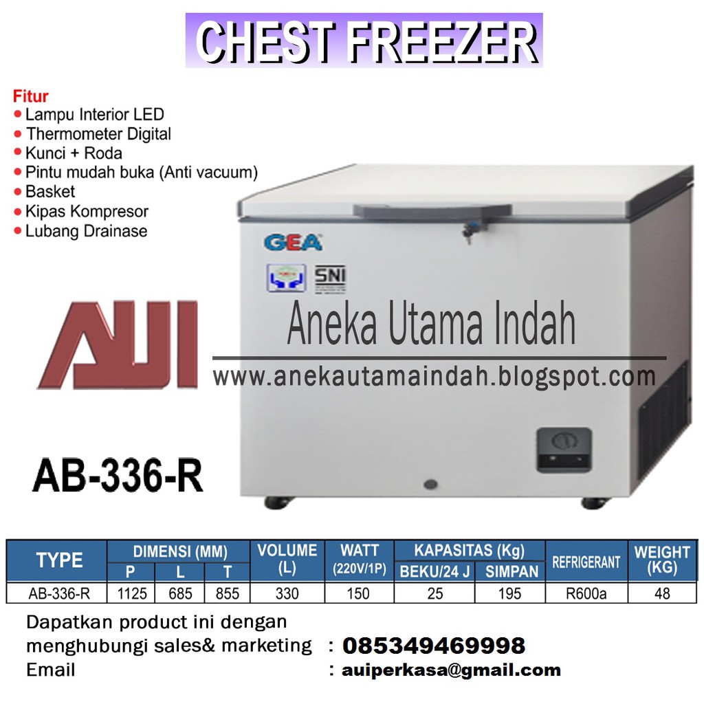 GEA AB-336-R Chest freezer/freezer box/peti pembeku
