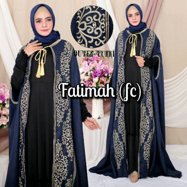 Abaya Outer Turkey - Outer Linen Import Navy