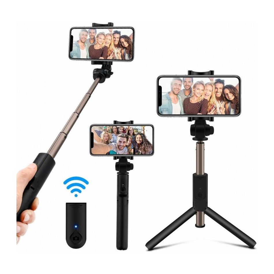 wireless tripod hp bluetooth remote shutter button K07 selfie stick tongsis tripod 2in1 phone for andrioid ios